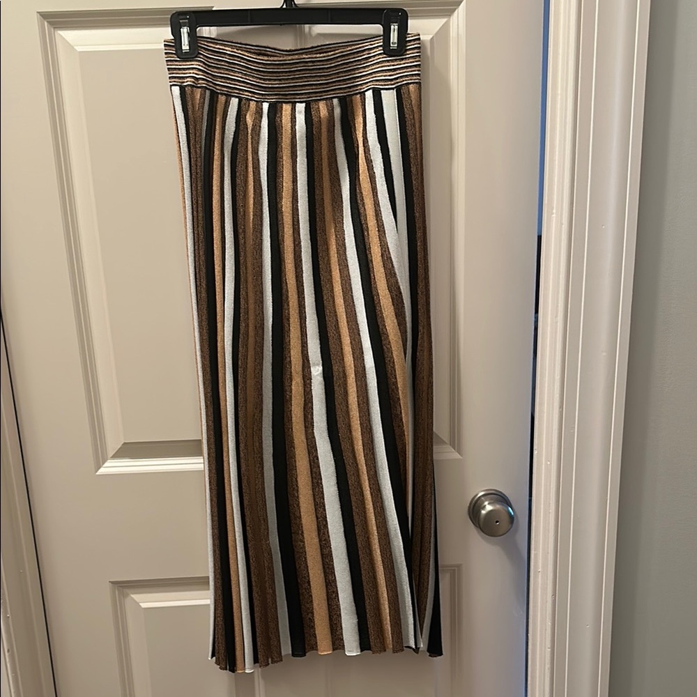 Striped Brown and Black Women's Skirt